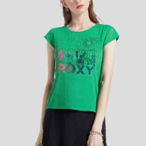 ROXY green tagless ladies XL T shirt